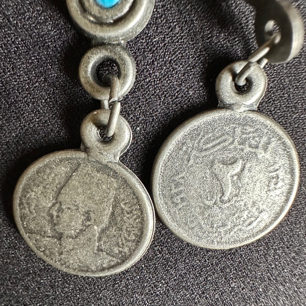 Portugal Coin, turquoise, silver necklace, GD - Picture 5 of 9